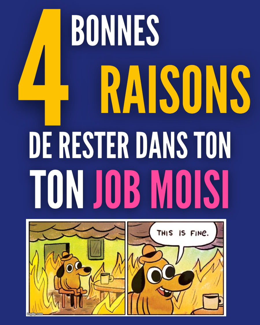 4 bonnes raisons de rester dans ce job moisi :